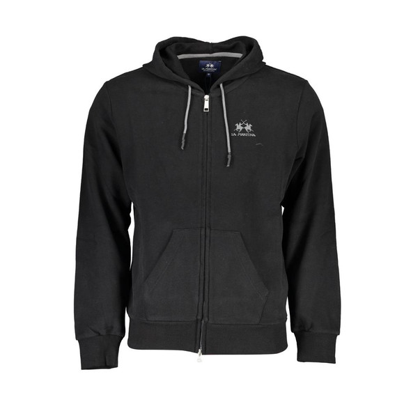 Sleek Hooded Cotton Sweatshirt in Black Sleek Hooded Cotton Sweatshirt in Black