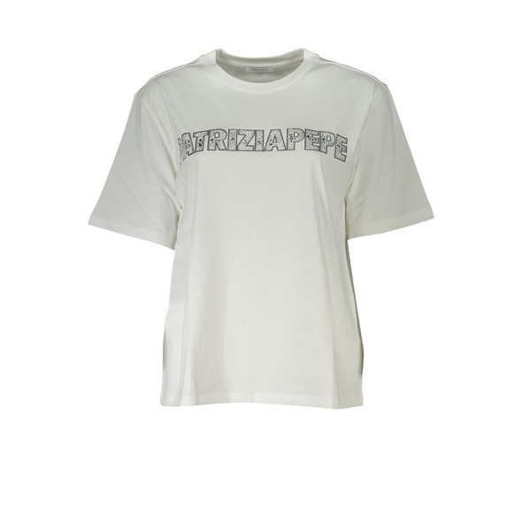 Elegant Short Sleeve Crew Neck T-Shirt with Rhinestone Detail Elegant Short Sleeve Crew Neck T-Shirt with Rhinestone Detail
