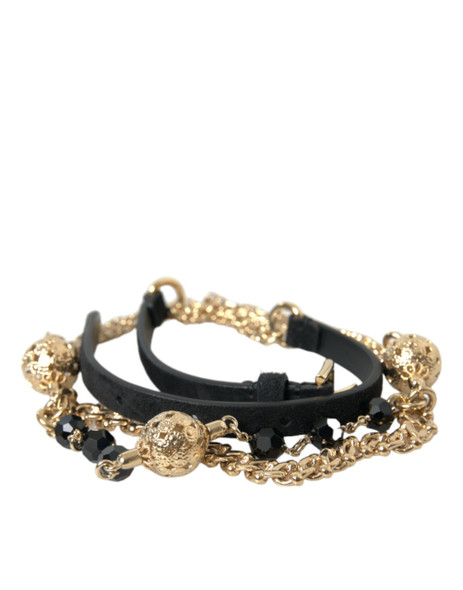 Black Suede Gold Chain Crystal Waist Belt Black Suede Gold Chain Crystal Waist Belt