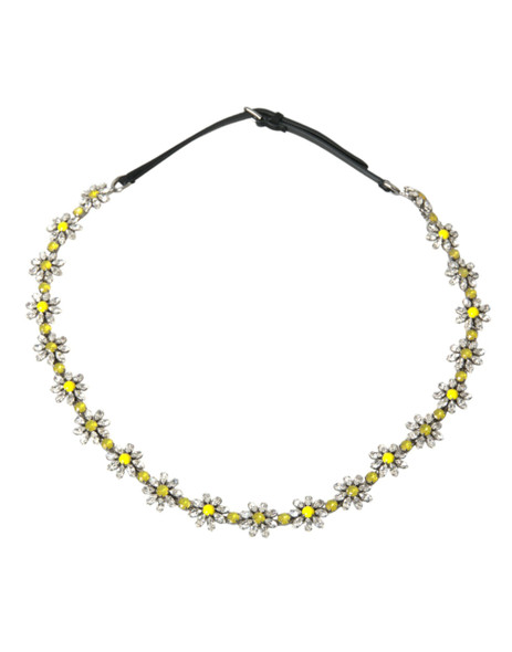 Dolce & Gabbana Black Daisy Crystal Dauphine Waist Belt Dolce & Gabbana Black Daisy Crystal Dauphine Waist Belt