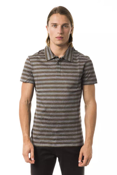 BYBLOS Gray Cotton Men Polo Shirt BYBLOS Gray Cotton Men Polo Shirt