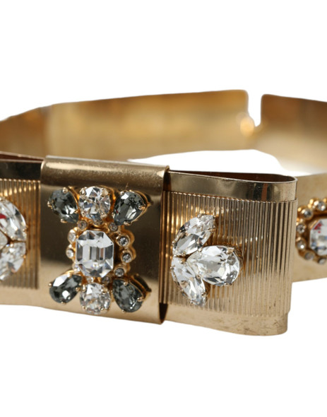 Gold Tone Brass Crystal Embellished Belt Gold Tone Brass Crystal Embellished Belt