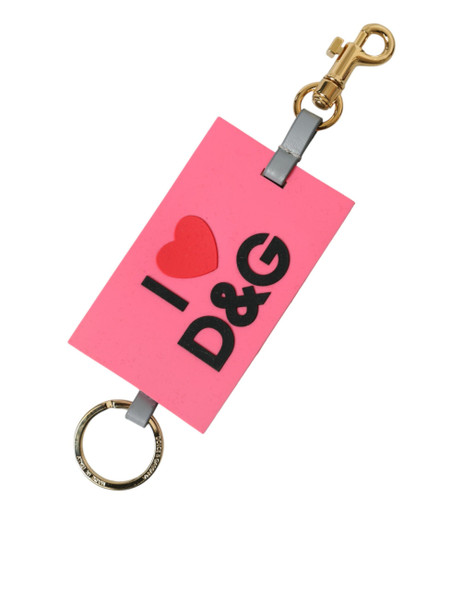 Pink Silicone DG Logo Gold Brass Keychain Pink Silicone DG Logo Gold Brass Keychain
