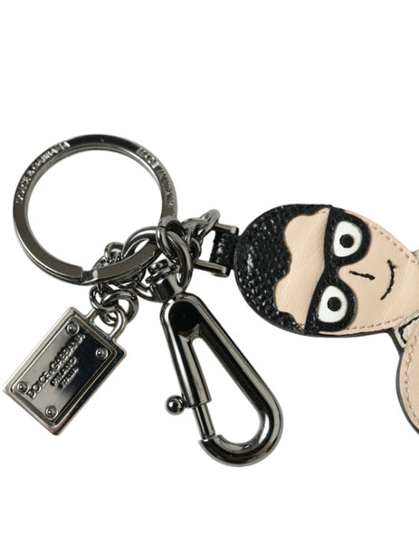 Leather Dominico Stefano #DGFAMILY Logo Badge Keychain SMY101350 Leather Dominico Stefano #DGFAMILY Logo Badge Keychain SMY101350