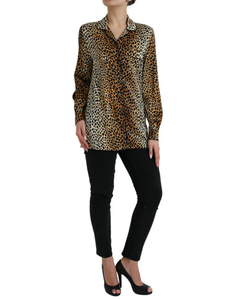 Brown Leopard Print Long Sleeves Blouse Top TSH84784 Brown Leopard Print Long Sleeves Blouse Top TSH84784