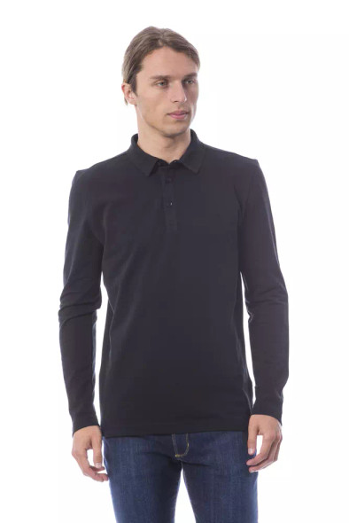 Black Cotton Men's Polo Shirt Long Sleeve Black Cotton Men's Polo Shirt Long Sleeve