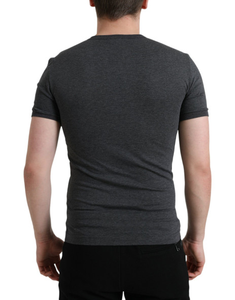 Dolce & Gabbana Dark Gray Cotton Crew Neck T-shirt Dolce & Gabbana Dark Gray Cotton Crew Neck T-shirt