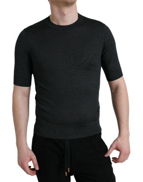 Dark Gray Crew Neck Short Sleeves T-shirt Dark Gray Crew Neck Short Sleeves T-shirt