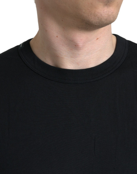 Black Logo Embossed Crew Neck Short Sleeves T-shirt Black Logo Embossed Crew Neck Short Sleeves T-shirt