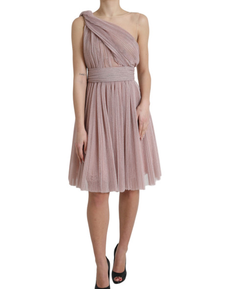 Light Lilac Pleated Lame Tulle One Shoulder Dress Light Lilac Pleated Lame Tulle One Shoulder Dress