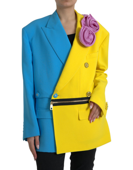 Multicolor Patchwork Floral Appliques Coat Jacket Multicolor Patchwork Floral Appliques Coat Jacket