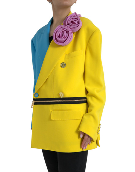 Multicolor Patchwork Floral Appliques Coat Jacket Multicolor Patchwork Floral Appliques Coat Jacket