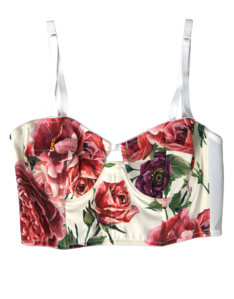 Dolce & Gabbana Multicolor Floral Sleeveless Bustier Crop Top Dolce & Gabbana Multicolor Floral Sleeveless Bustier Crop Top
