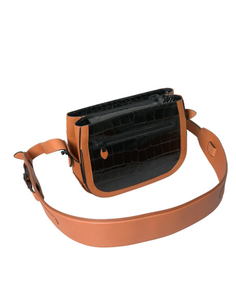 Black Brown Exotic Skin Leather Shoulder Camera Purse Bag Black Brown Exotic Skin Leather Shoulder Camera Purse Bag