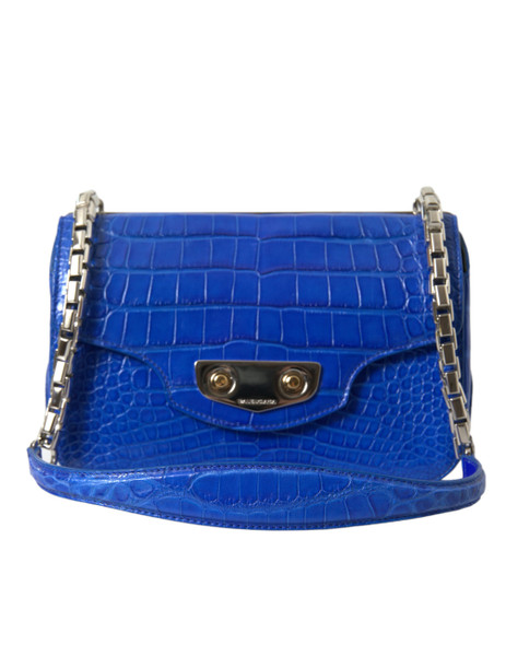Blue Exotic Leather Neo Classic Purse Shoulder Handbag Bag Blue Exotic Leather Neo Classic Purse Shoulder Handbag Bag