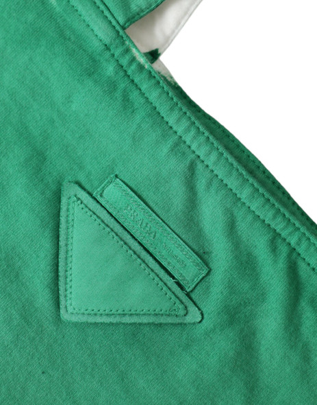 Green Jersey Fabric Logo Shoulder Shopping Tote Shopping Bag Green Jersey Fabric Logo Shoulder Shopping Tote Shopping Bag