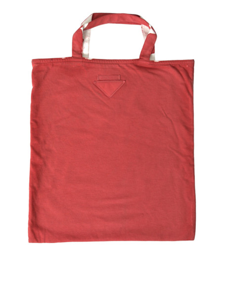 Red Jersey Fabric Logo Shoulder Shopping Tote Bag Red Jersey Fabric Logo Shoulder Shopping Tote Bag