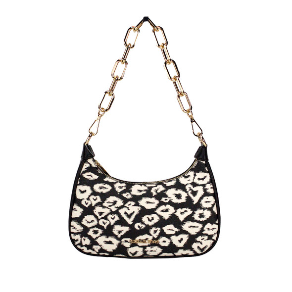 Michael Kors Cora Medium Heart Print PVC Zip Pouchette Crossbody Bag Michael Kors Cora Medium Heart Print PVC Zip Pouchette Crossbody Bag