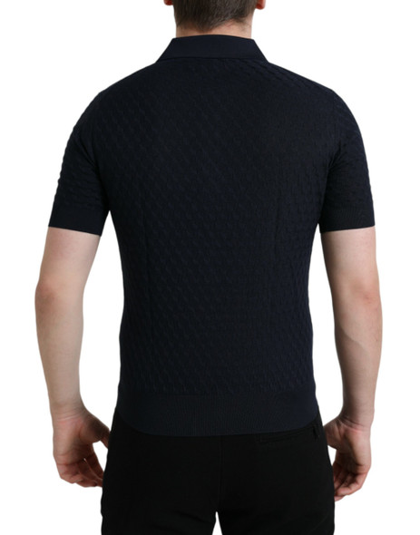 Dark Blue Collared Short Sleeve Polo T-shirt Dark Blue Collared Short Sleeve Polo T-shirt