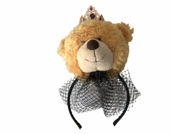Brown Teddy Bear Gold Crystal Crown Hair Band Diadem SMY101424 Brown Teddy Bear Gold Crystal Crown Hair Band Diadem SMY101424