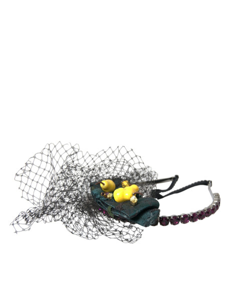 Black Lemons Sicily Purple Crystal Net Headband Diadem Black Lemons Sicily Purple Crystal Net Headband Diadem