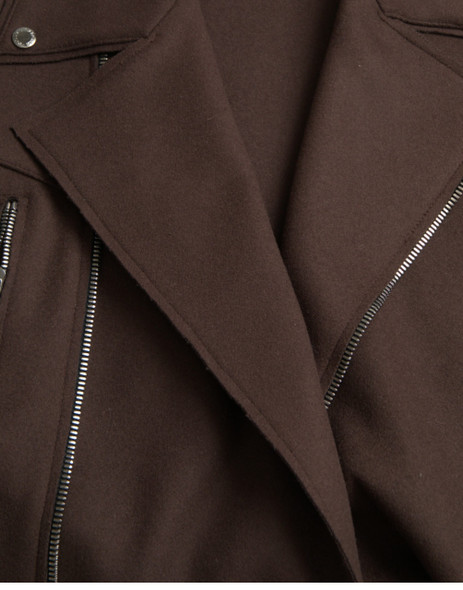 Brown Coat Short Biker Wool Jacket Brown Coat Short Biker Wool Jacket