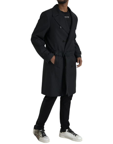 Black Double Breasted Trench Coat Jacket Black Double Breasted Trench Coat Jacket