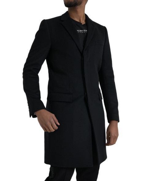 Dolce & Gabbana Black Single Breasted Trench Coat Jacket Dolce & Gabbana Black Single Breasted Trench Coat Jacket