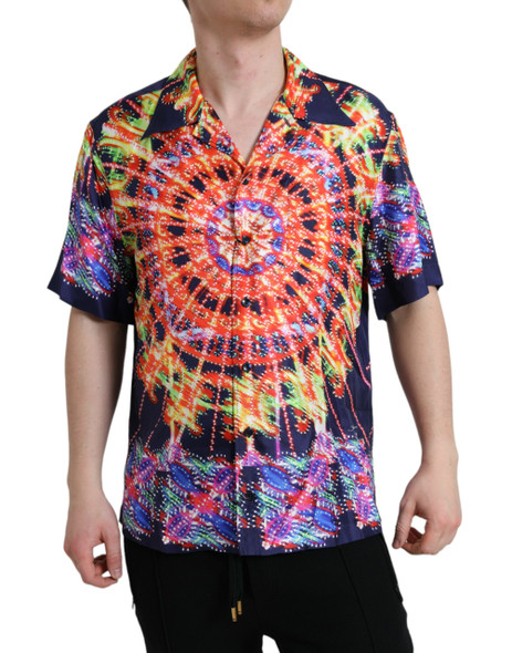 Dolce & Gabbana Multicolor Luminarie Silk Casual Shirt Dolce & Gabbana Multicolor Luminarie Silk Casual Shirt