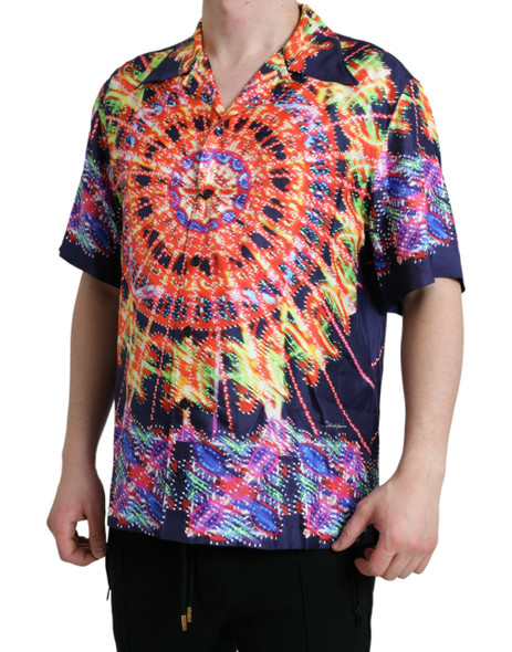 Dolce & Gabbana Multicolor Luminarie Silk Casual Shirt Dolce & Gabbana Multicolor Luminarie Silk Casual Shirt