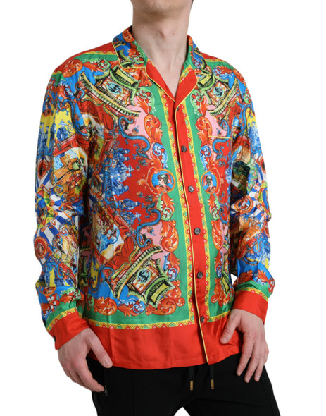 Dolce & Gabbana Multicolor Patterned Button Down Casual Shirt Dolce & Gabbana Multicolor Patterned Button Down Casual Shirt