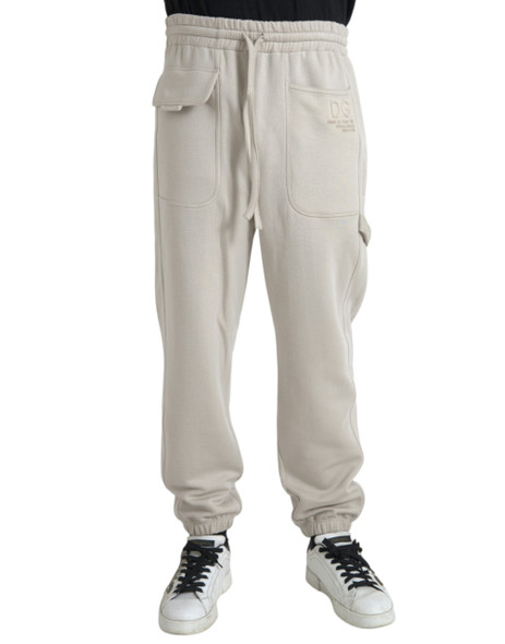 Dolce & Gabbana Off White Viscose Cargo Jogger Sweatpants Pants Dolce & Gabbana Off White Viscose Cargo Jogger Sweatpants Pants