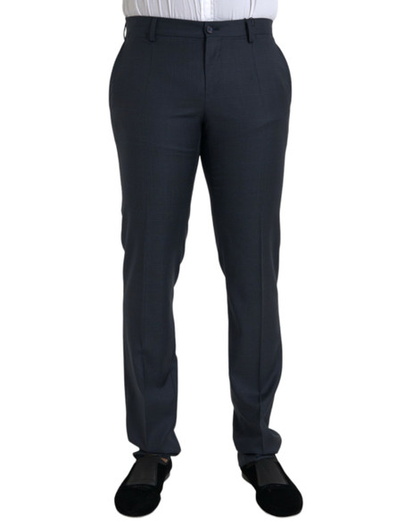 Dolce & Gabbana Blue Wool Men Skinny Dress Pants Dolce & Gabbana Blue Wool Men Skinny Dress Pants
