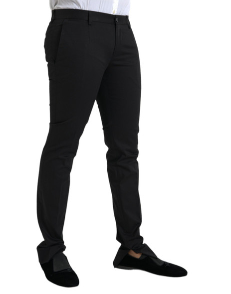 Dolce & Gabbana Black Cotton Stretch Skinny Dress Pants Dolce & Gabbana Black Cotton Stretch Skinny Dress Pants