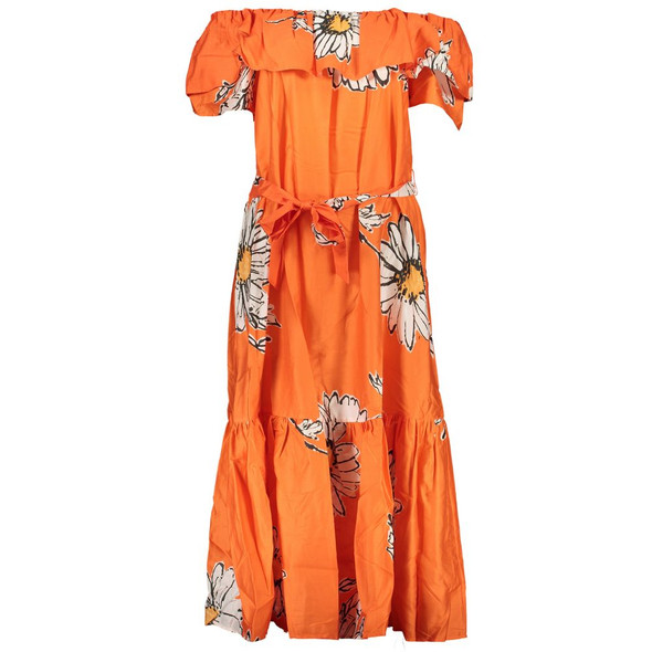 Desigual Orange Cotton Dress Desigual Orange Cotton Dress
