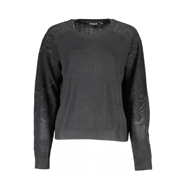 Desigual Black Cotton Sweater Desigual Black Cotton Sweater