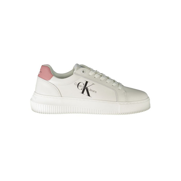 White Polyester Sneaker CA-29645 White Polyester Sneaker CA-29645