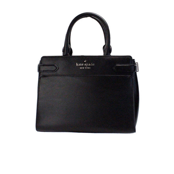 Kate Spade Staci Medium Black Saffiano Leather Crossbody Satchel Bag Handbag Kate Spade Staci Medium Black Saffiano Leather Crossbody Satchel Bag Handbag