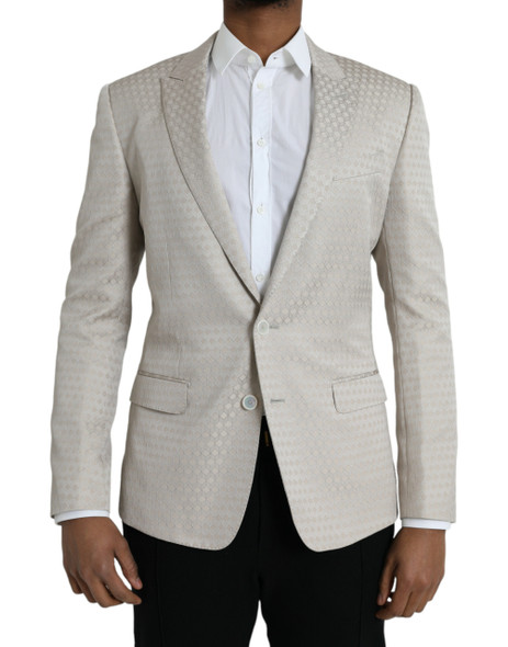 Dolce & Gabbana Beige MARTINI Single Breasted Coat Blazer Dolce & Gabbana Beige MARTINI Single Breasted Coat Blazer