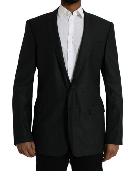 Black Wool Notch SingleBreasted Coat Blazer Black Wool Notch SingleBreasted Coat Blazer