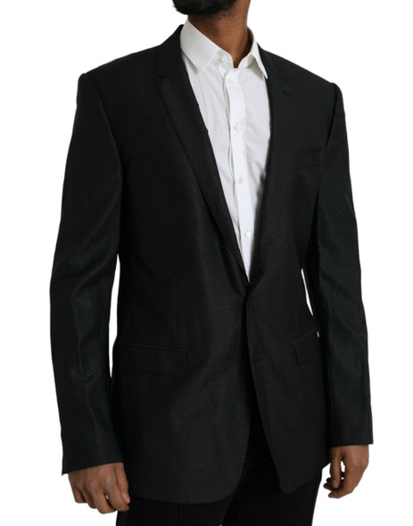 Black Wool Notch SingleBreasted Coat Blazer Black Wool Notch SingleBreasted Coat Blazer