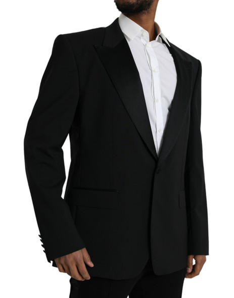 Dolce & Gabbana Black SICILIA Single Breasted Coat Blazer Dolce & Gabbana Black SICILIA Single Breasted Coat Blazer