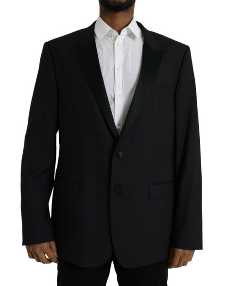 Dolce & Gabbana Blue MARTINI Single Breasted Coat Blazer Dolce & Gabbana Blue MARTINI Single Breasted Coat Blazer