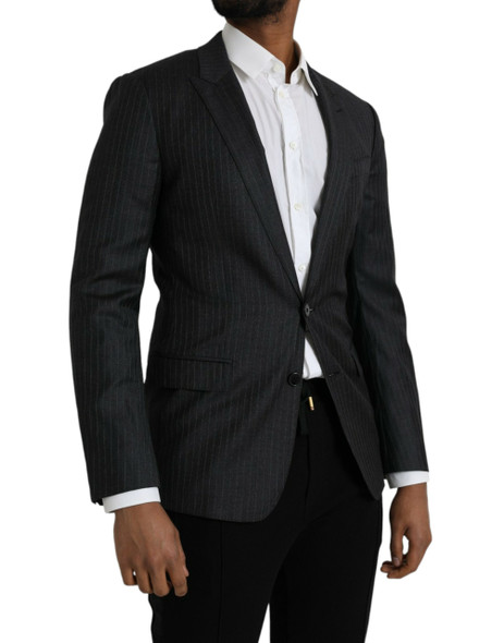 Dolce & Gabbana Black Stripe MARTINI Single Breasted Coat Blazer Dolce & Gabbana Black Stripe MARTINI Single Breasted Coat Blazer