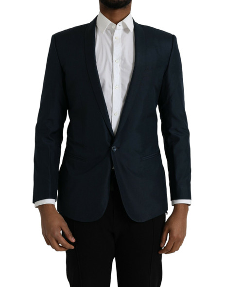 Dolce & Gabbana Blue MARTINI Shawl Single Breasted Blazer Dolce & Gabbana Blue MARTINI Shawl Single Breasted Blazer