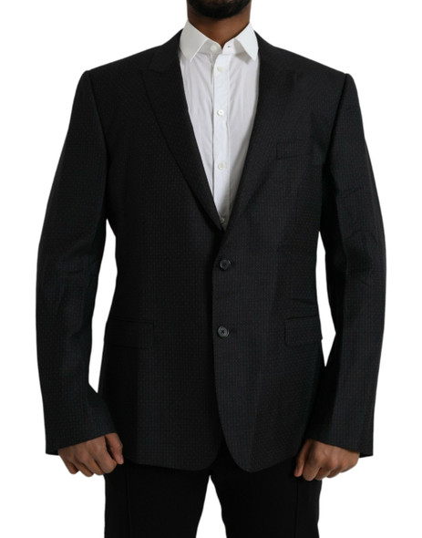 Black Wool MARTINI Single Breasted Coat Blazer Black Wool MARTINI Single Breasted Coat Blazer