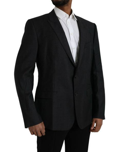 Black Wool MARTINI Single Breasted Coat Blazer Black Wool MARTINI Single Breasted Coat Blazer