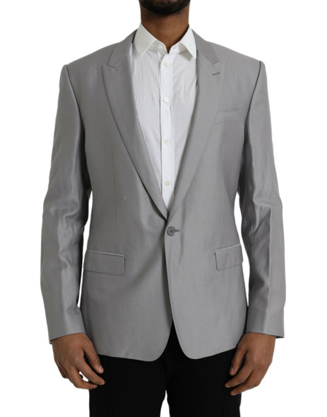 Dolce & Gabbana Gray Wool Peak Single Breasted Coat Blazer JKT4037 Dolce & Gabbana Gray Wool Peak Single Breasted Coat Blazer JKT4037