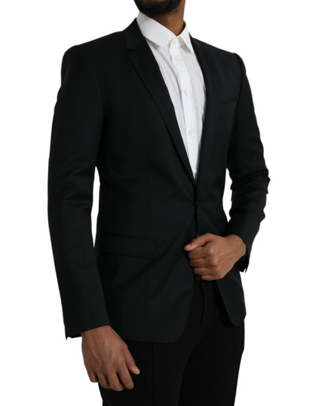 Dolce & Gabbana Black Wool MARTINI Single Breasted Blazer Dolce & Gabbana Black Wool MARTINI Single Breasted Blazer