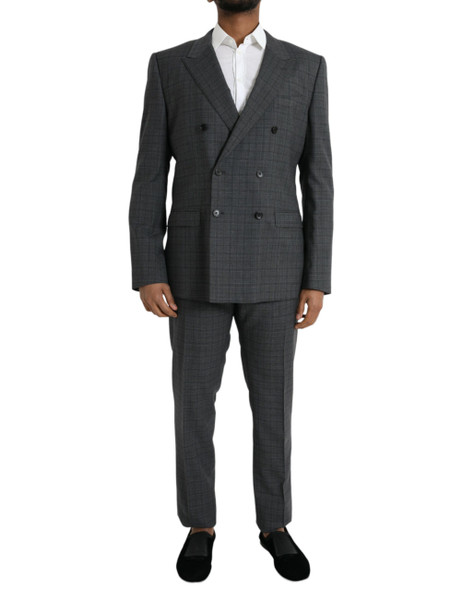 Dolce & Gabbana Gray Plaid Wool MARTINI Formal 2 Piece Suit Dolce & Gabbana Gray Plaid Wool MARTINI Formal 2 Piece Suit